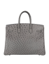 Birkin 35 Ostrich Gris Tourterelle, back view